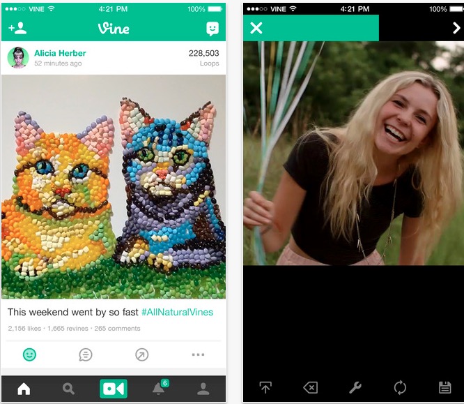 Screenshot of Vine