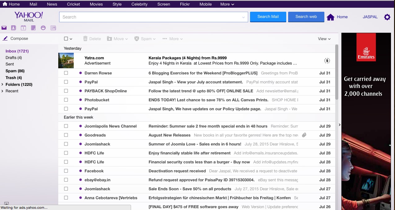 yahoo mail service
