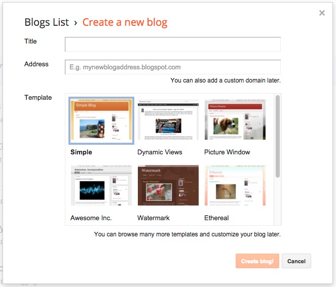 how to create a blog on blogspot for free