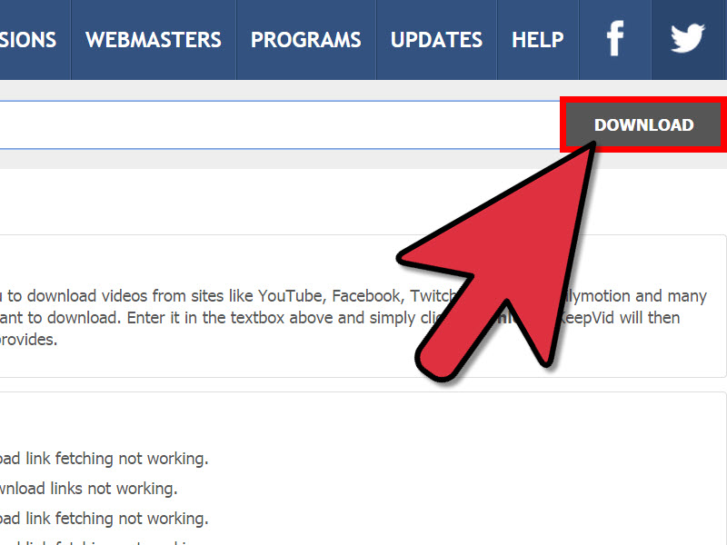 download button on keepvid