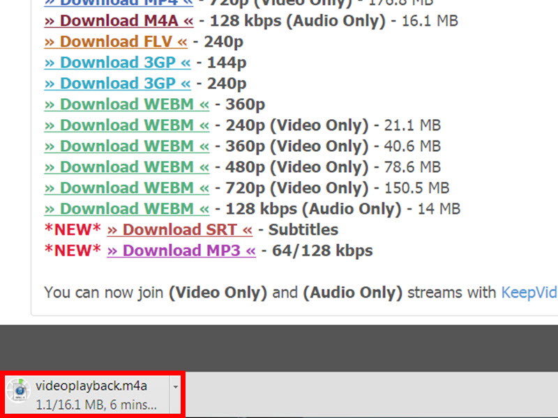 downloading starts