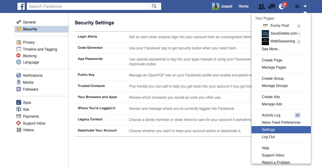 how to deactivate facebook account