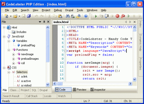 codelobster screenshot