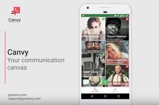 Canvy contact manager app - practical, visually attractive and complex