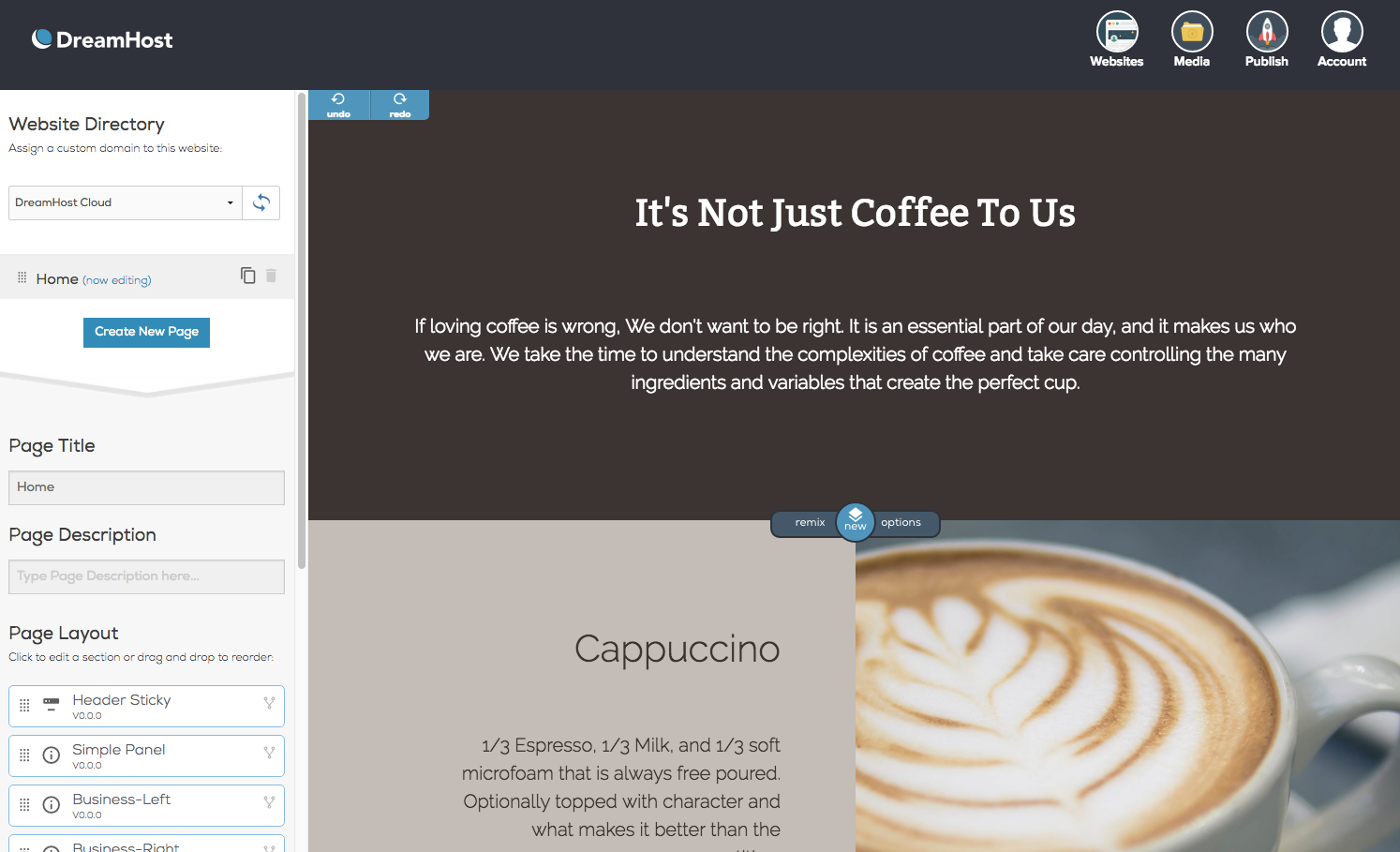 Remixer multi-page feature