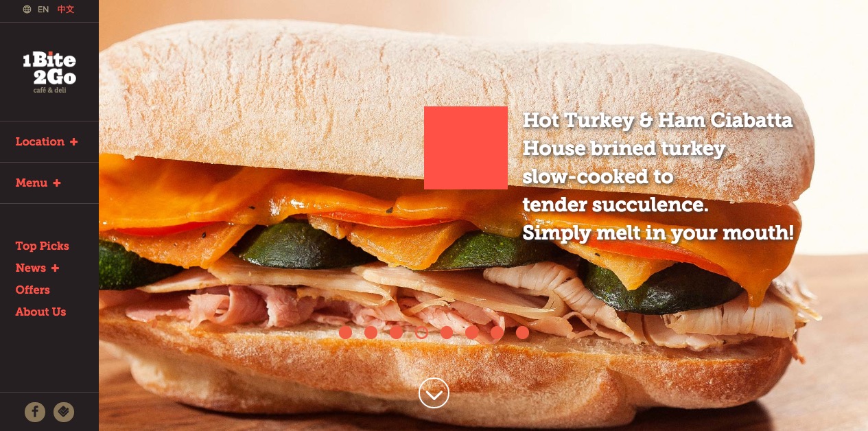 restaurant website page