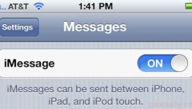 iMessage settings