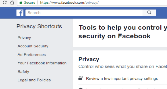 Quick Access to Commonly Used Privacy Settings