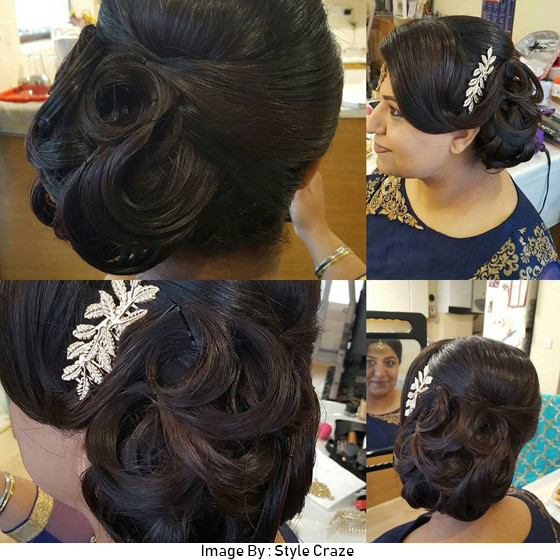 Side Parted Ringlet Bun