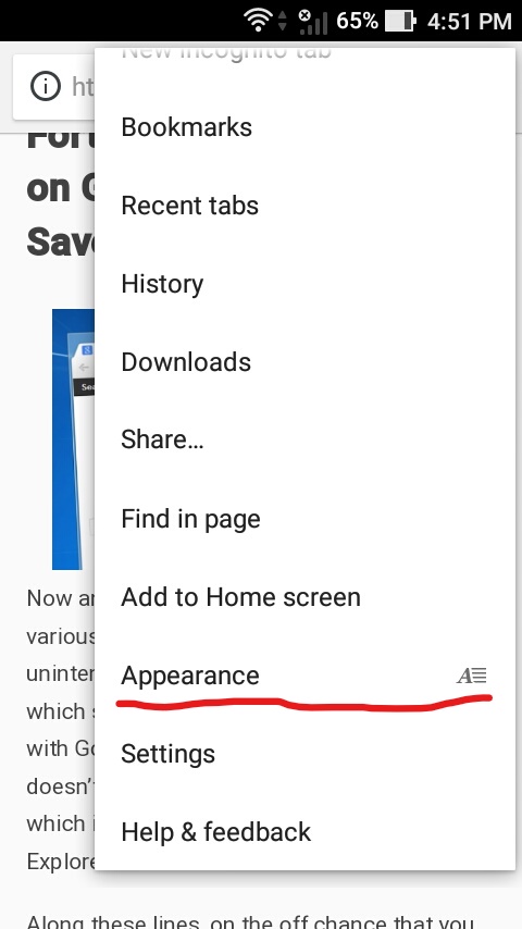 android google chrome