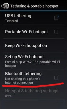 bluetooth tethering