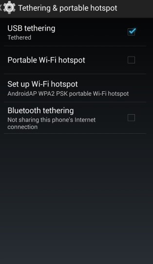 usb tethering