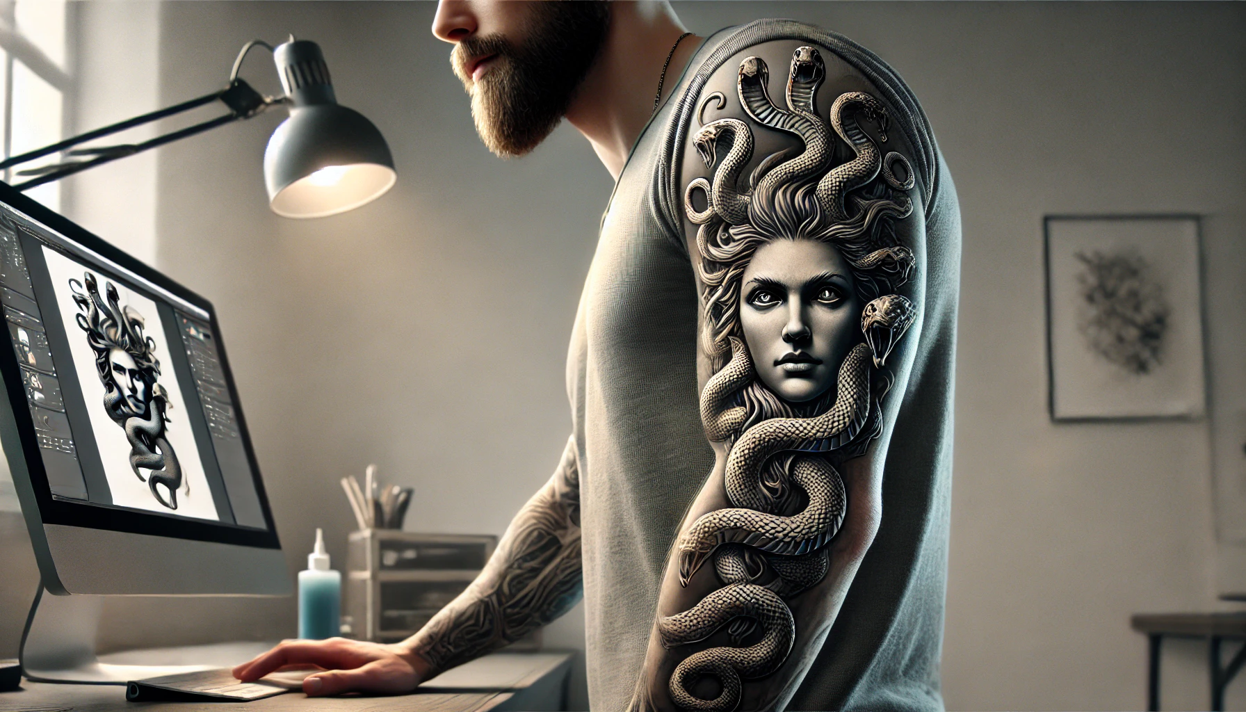 Medusa tattoo forearm