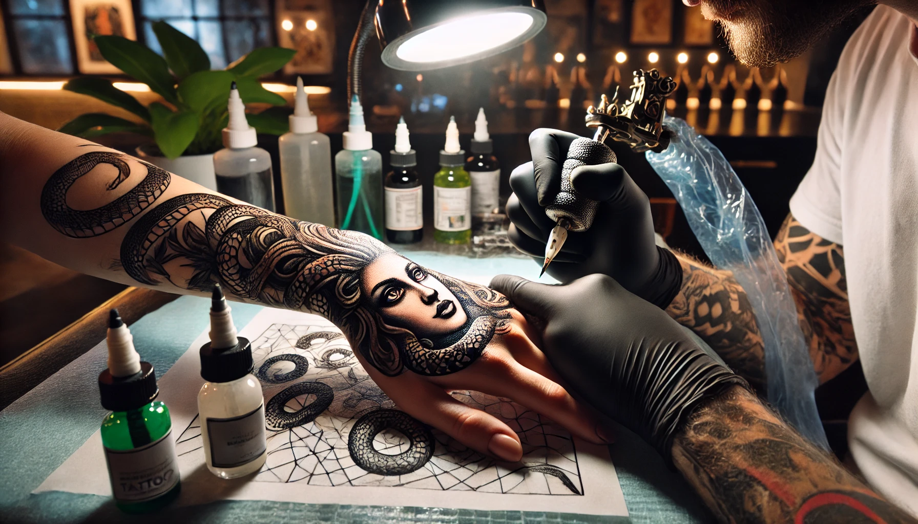 Medusa tattoo on hand