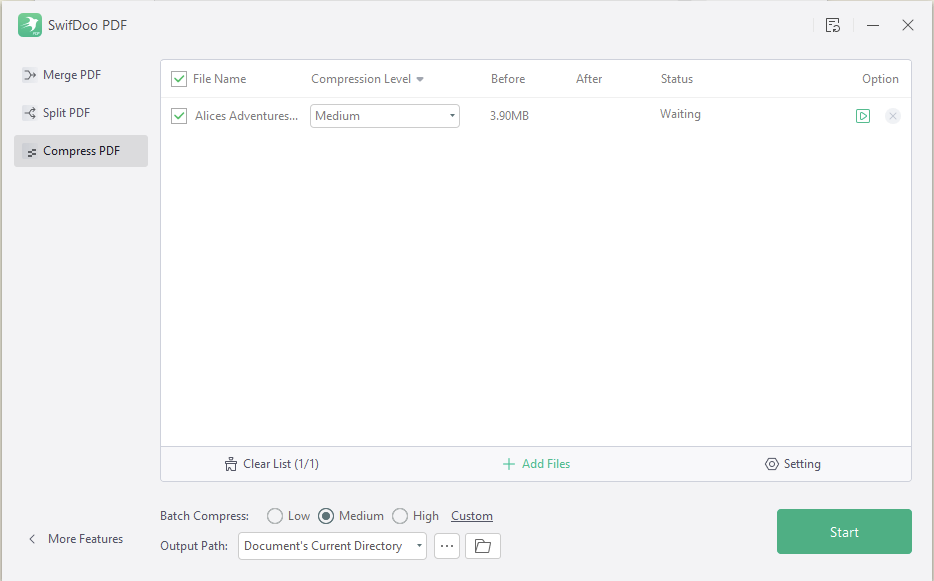 Open a PDF file and set everything up