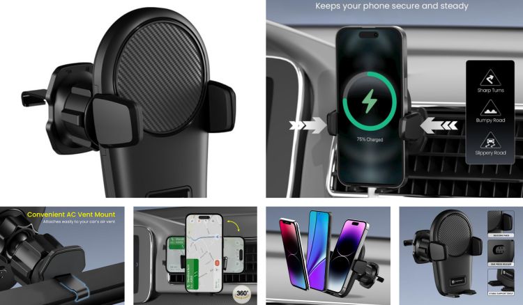 Portronics Clamp Z Car Phone Holder