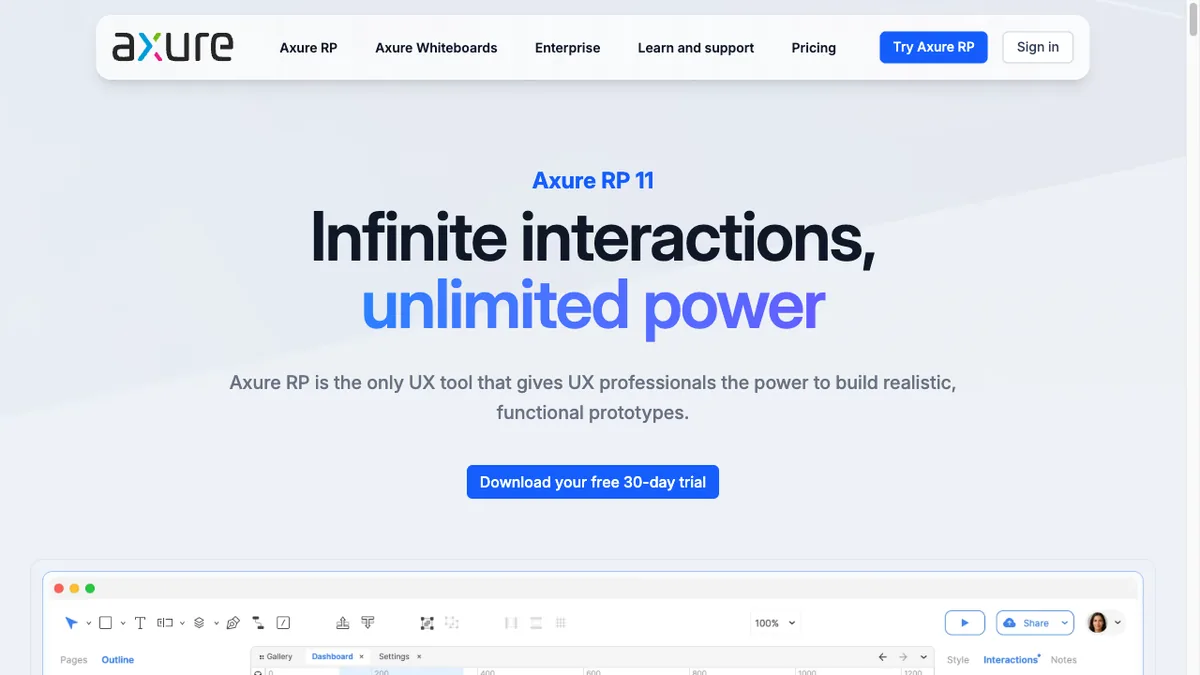 Axure RP homepage