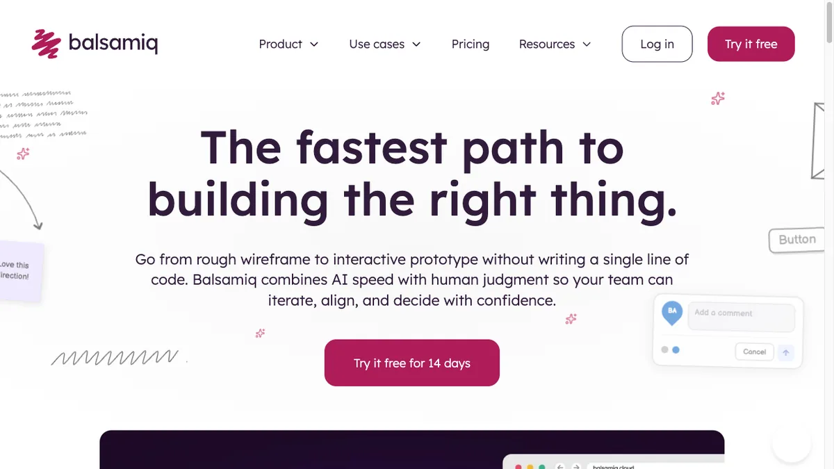 Balsamiq homepage