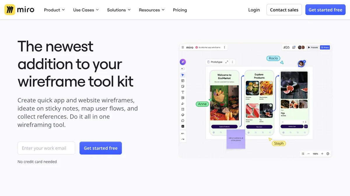 Miro homepage