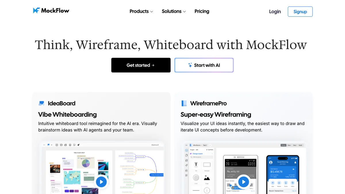 MockFlow homepage