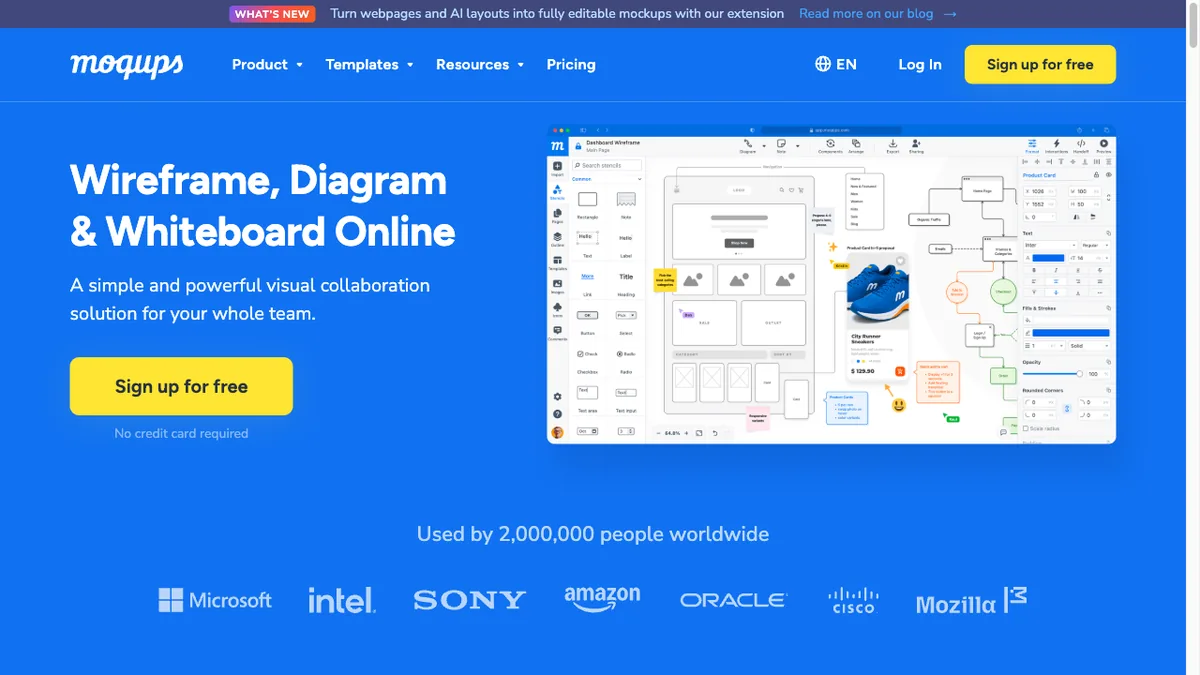 Moqups homepage
