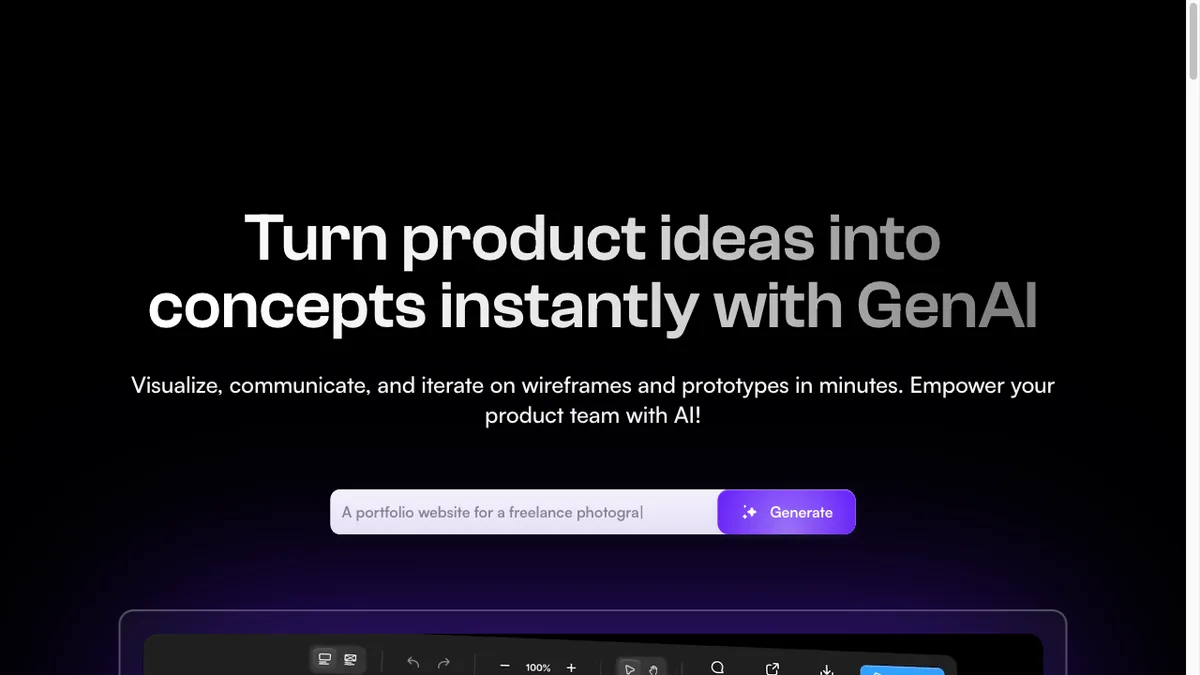 Uizard homepage