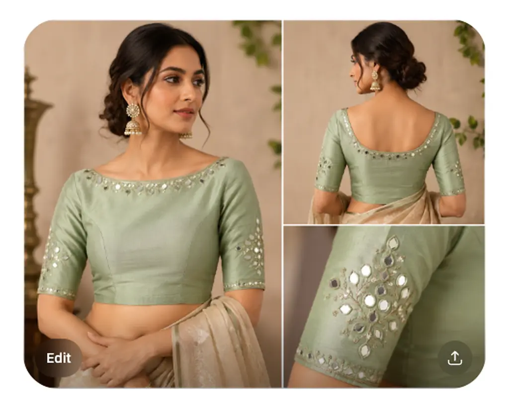 Different blouse neck design ideas for Indian saree styling