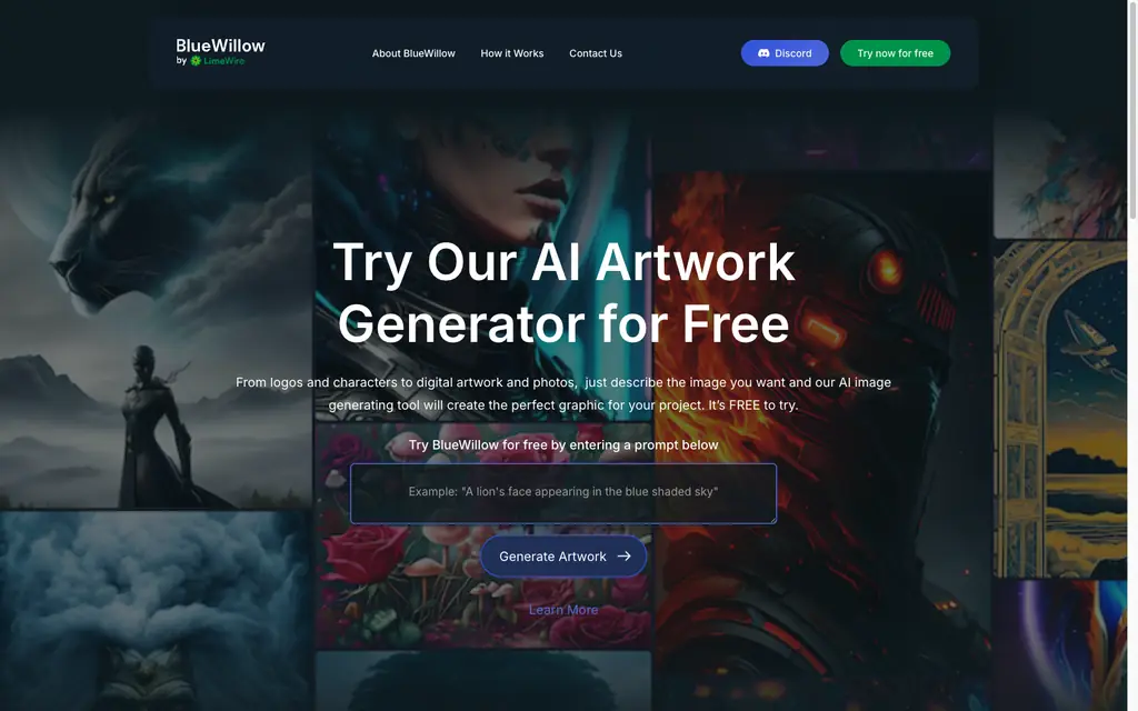 blue willow interface screenshot