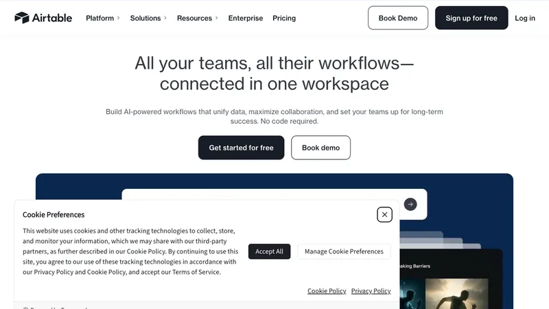 Airtable website homepage screenshot