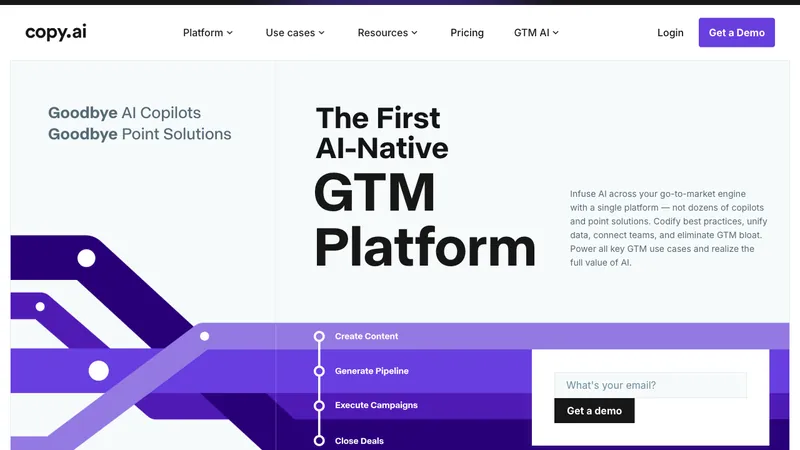 Copy.ai website homepage screenshot