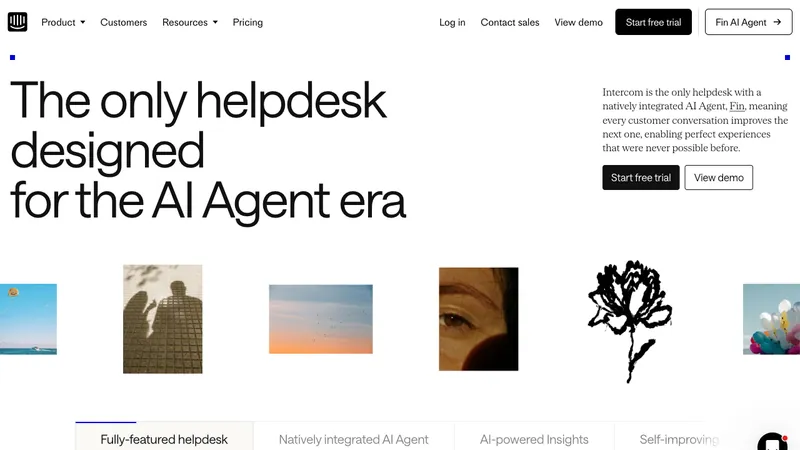Intercom website homepage screenshot