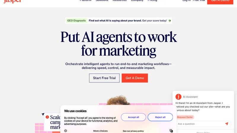 Jasper website homepage screenshot
