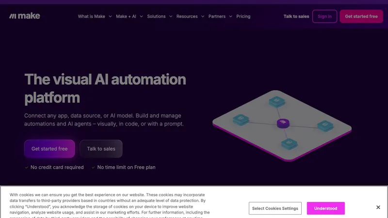 Make (formerly Integromat) website homepage screenshot