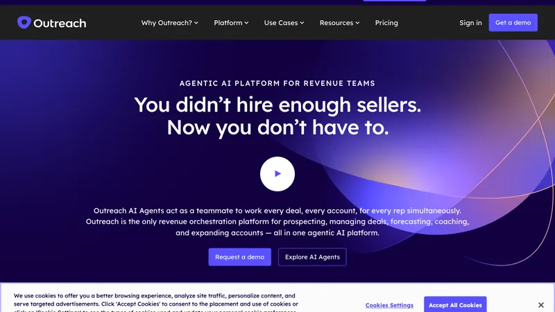 Outreach website homepage screenshot