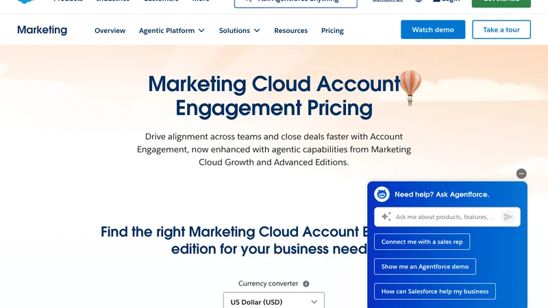 Salesforce Marketing Cloud Account Engagement (Pardot) website homepage screenshot