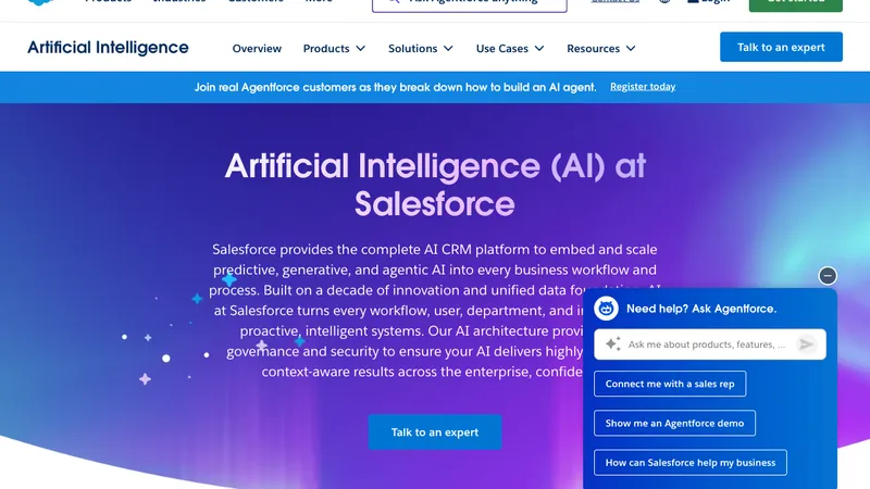 Salesforce Einstein website homepage screenshot