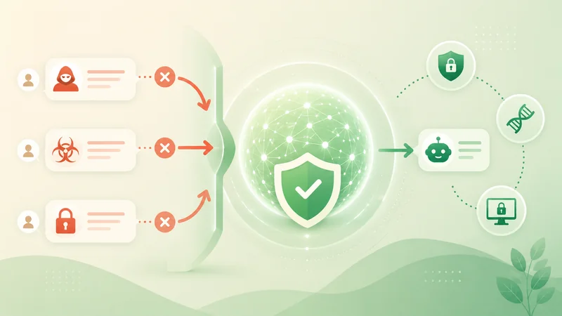 Diagram concept showing Fable 5 safety guardrails rerouting sensitive queries to a safer model