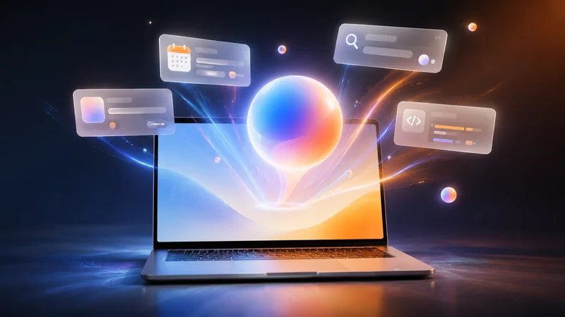 Gemini AI assistant integrated into a laptop workflow