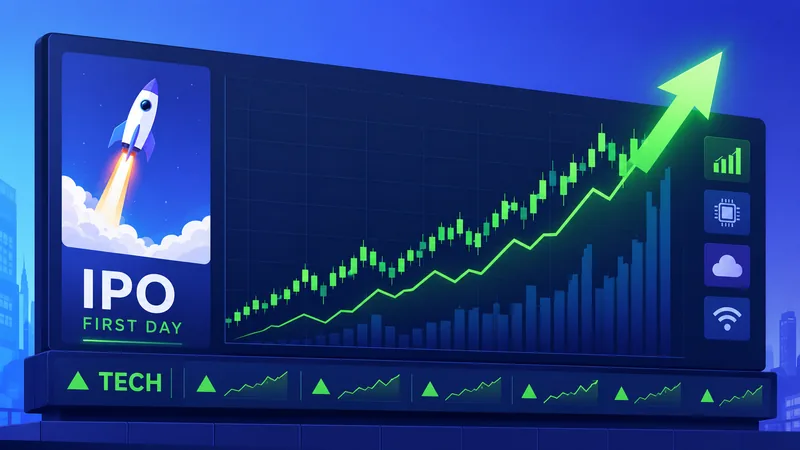 A stock ticker board showing SPCX surging on its first day of trading