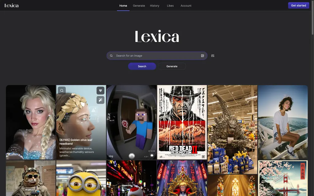 lexica interface screenshot