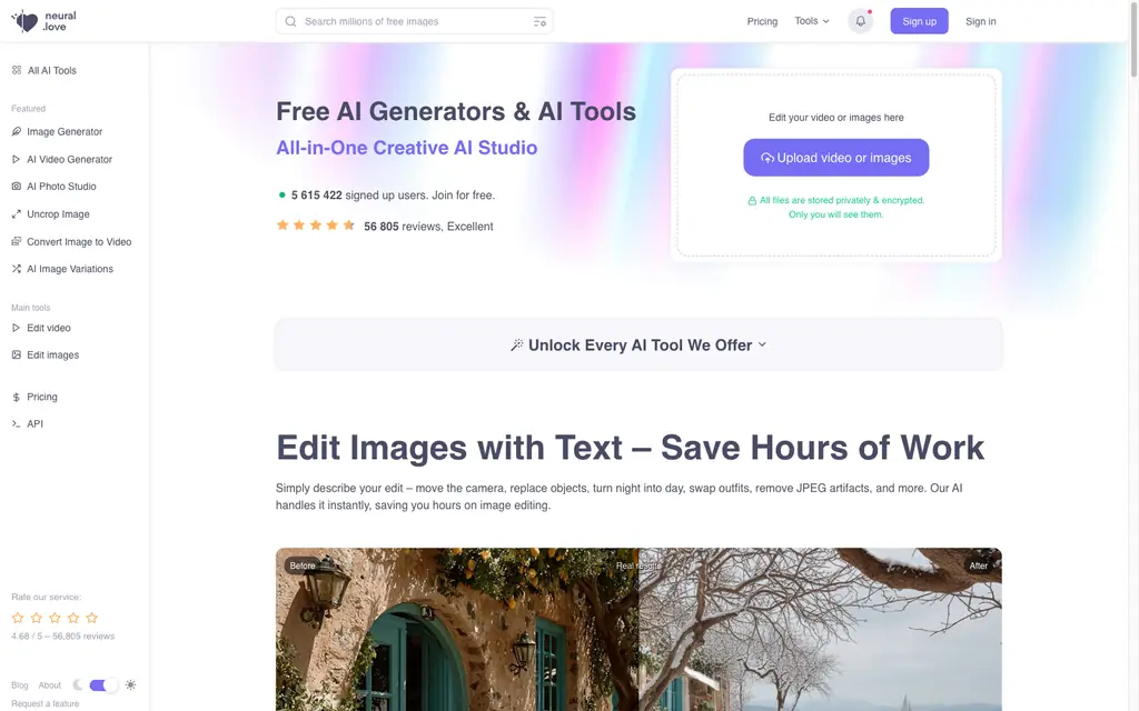 neural love interface screenshot