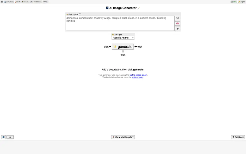 perchance ai interface screenshot