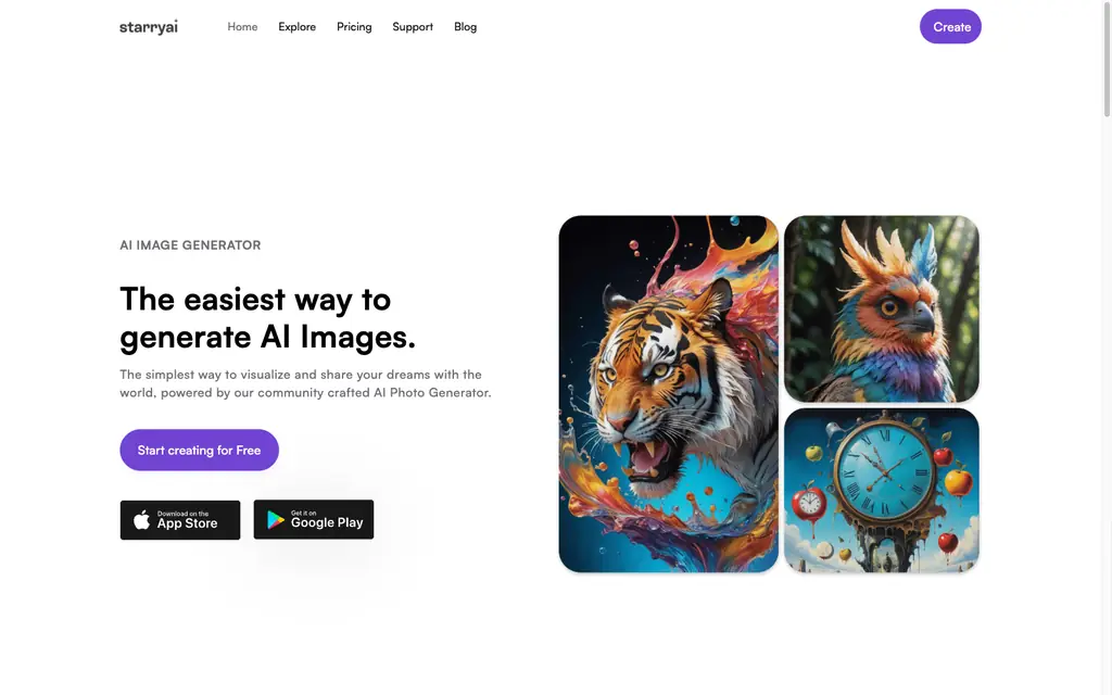 starryai interface screenshot