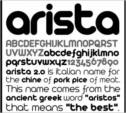arista free fonts