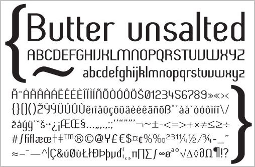 butter free fonts