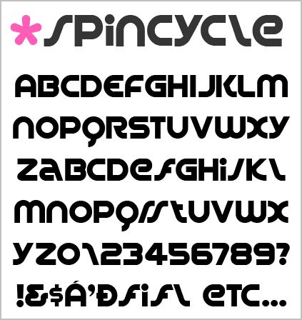 spincycle free fonts