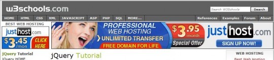 jQuery Tutorial Websites