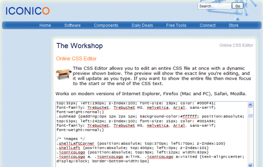 iconic Online CSS Editors