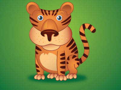 little tiger 35 (More) Adobe Illustrator Cartoon Character Tutorials