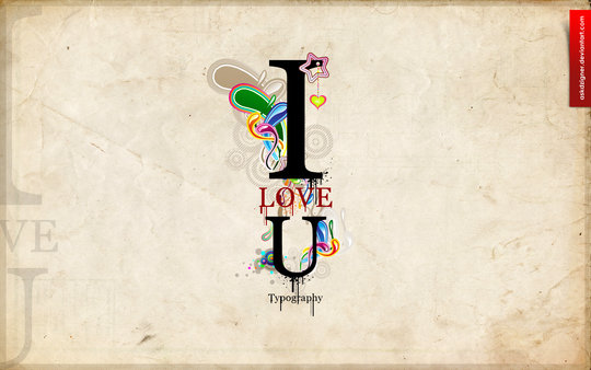 Wallpaper: askdzigner - Typography I LOVE U
